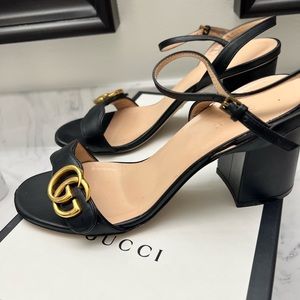 Gucci Leather Mid-Heel Sandal